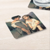 Aan de rand van de Brook, Bouguereau Kartonnen Onderzetters (Schuin)