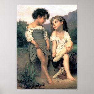 Aan de rand van de Brook, Bouguereau Poster