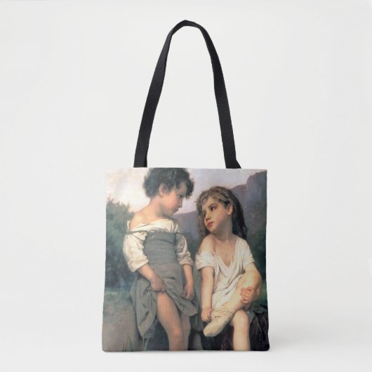 Aan de rand van de Brook, Bouguereau Tote Bag (Voorkant)