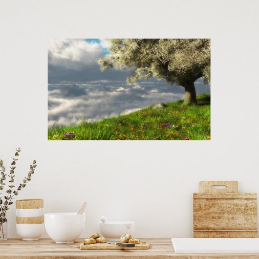 Aan de rand van de wereld (lente) poster (Keuken)