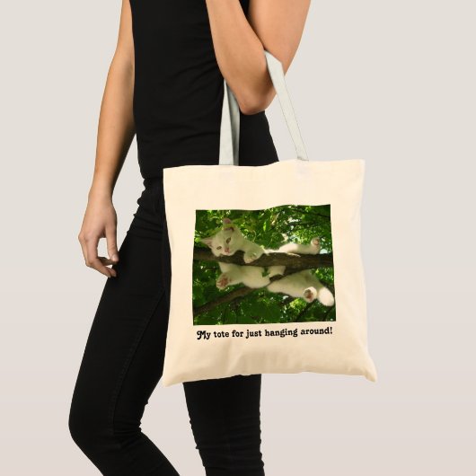 Aan de rand van een kat tote bag (Voorkant (product))