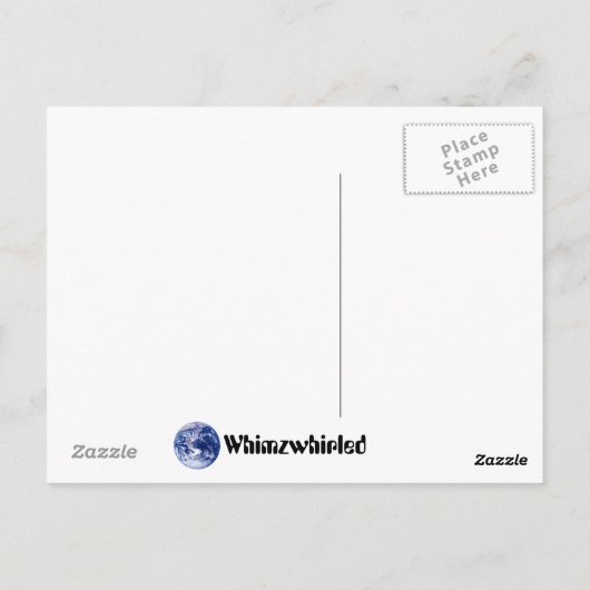 Aan de rand van een vlakke aarde briefkaart (Achterkant)