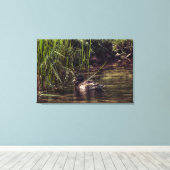 Aan de rand van Pond Canvas Afdruk (Insitu (Houten vloer))