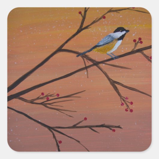 Aan de rand vierkante sticker (Voorkant)