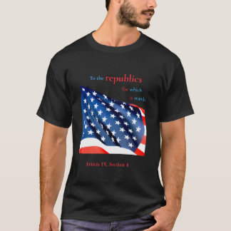 "Aan de republieken" met sterren van de vlag van d T-shirt