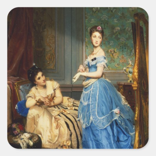 Aan de slag, 1869 vierkante sticker (Voorkant)