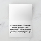 Aan de Spaghetti van de Liefde Bedankkaart (Binnen)