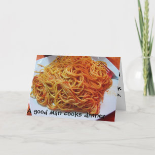 Aan de Spaghetti van de Liefde Bedankkaart