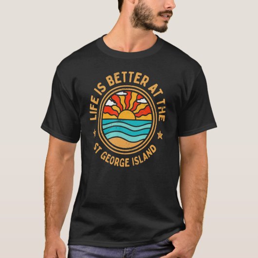 aan de St. George Island Beach Humor T-shirt (Voorkant)