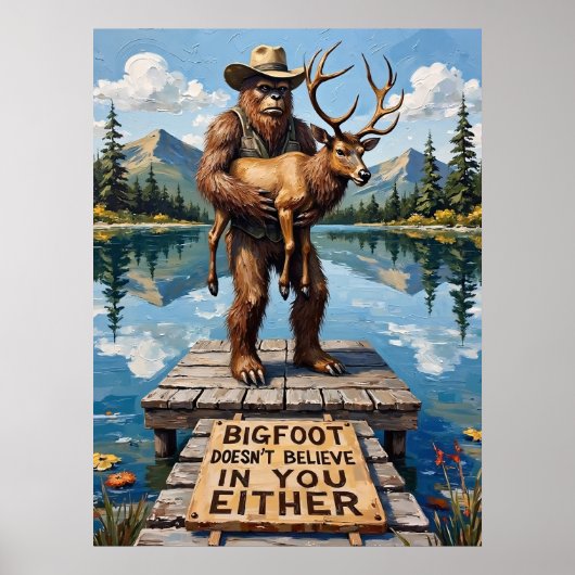 Aan de steiger: een dilemma: Sasquatch en de eland Poster (Voorkant)
