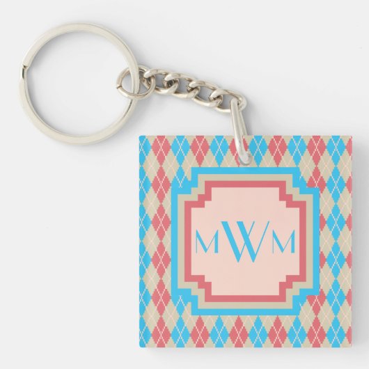 Aan de strand Argyle Acrylic Sleutelhanger (Voorkant)