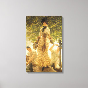 Aan de Theems door James Tissot, Vintage Realisme Canvas Afdruk
