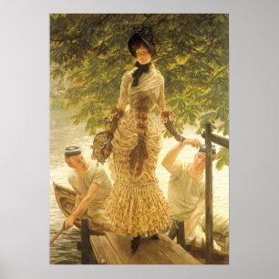 Aan de Theems door James Tissot, Vintage Realisme Poster