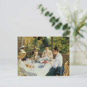 Aan de theetafel, 1888 briefkaart (Staand voorkant)