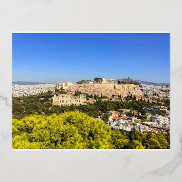 AAN DE VOET VAN DE AKROPOLIS FOLIE FEESTDAGEN BRIEFKAART