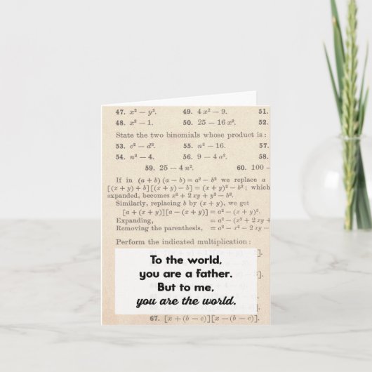 Aan de Wereld Ben Je een Vader Verjaardagskaart Kaart (Voorkant)