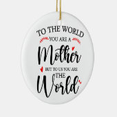 Aan de wereld ben je moeder, moederdaggeschenk keramisch ornament (Rechts)