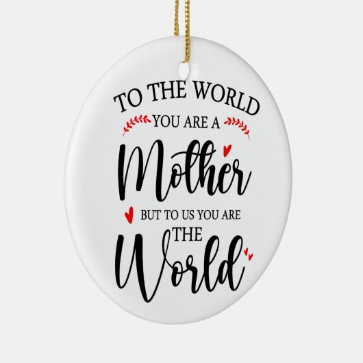 Aan de wereld ben je moeder, moederdaggeschenk keramisch ornament (Rechts)