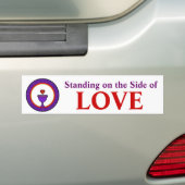 Aan de zijkant van de liefde staan bumpersticker (Op auto)