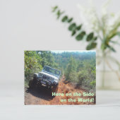 Aan de zijkant van de wereld, hier aan de zijkant  briefkaart (Staand voorkant)