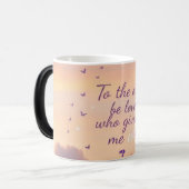 Aan Degene Die Mij Vleugels Geeft – Pastel Sunset Magische Mok (Voorkant links)