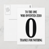Aan degene die nul heeft uitgevonden briefkaart (Voorkant / Achterkant)