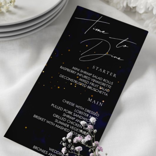 Aan Dine Menu Donkere Paarse Waterverf Magische Go