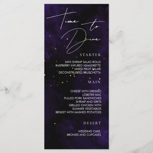 Aan Dine Menu Donkere Paarse Waterverf Magische Go (Voorkant)