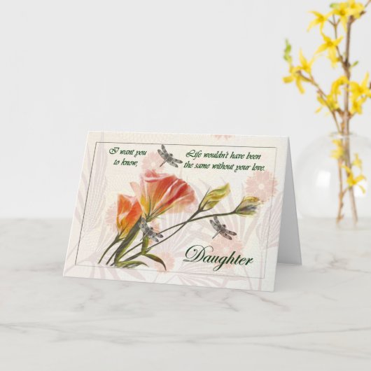 Aan Dochter (vaarwel van terminaal zieke Ouder) Kaart (Gele Bloem)