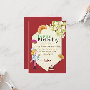 Aan een banketbakker kaart