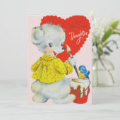 Aan een lieve kleine dochtertje aangepaste  Valent Feestdagenkaart (Staand voorkant)