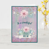 Aan een prachtige Moeder Waterverf Cactus Kaart (Gele Bloem)