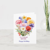 Aan een speciale zuster Roze Gele Rozen Verjaardag Feestdagen Kaart (Voorkant)