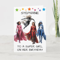 Aan een super girl op haar verjaardag Superheld