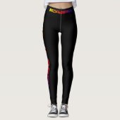 😍 Aan één zijde Geweldige Pickleball zwart Leggings (Voorkant)