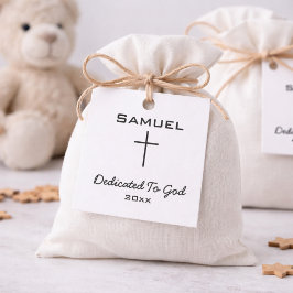 Aan God gewijd jongensnaam | Eenvoudig kruis Bedankjes Labels