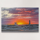 Aan het begin van de zonsondergang legpuzzel (Horizontaal)