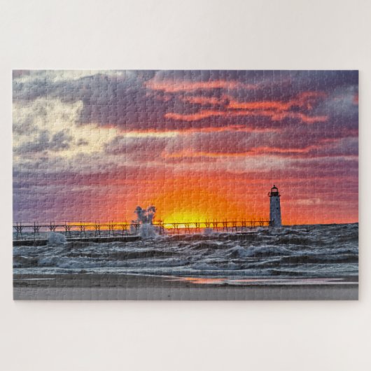 Aan het begin van de zonsondergang legpuzzel (Horizontaal)