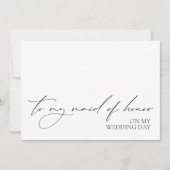 "Aan het bruidsmeisje op mijn trouwdag" Boodschap  (Voorkant)