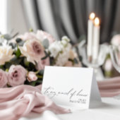 "Aan het bruidsmeisje op mijn trouwdag" Boodschap  Bedankkaart