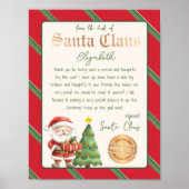 Aan het bureau van de Kerstman Tree Santa Letter Poster (Voorkant)