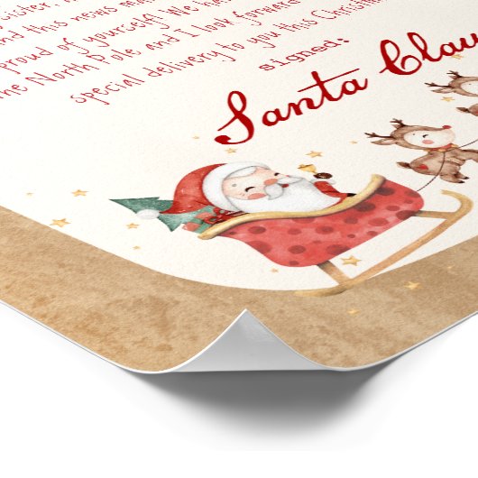 Aan het bureau van Santa Claus Sled Santa Letter Poster (Hoek)