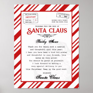 Aan het bureau van Santa Claus Telegram Santa Lett Poster