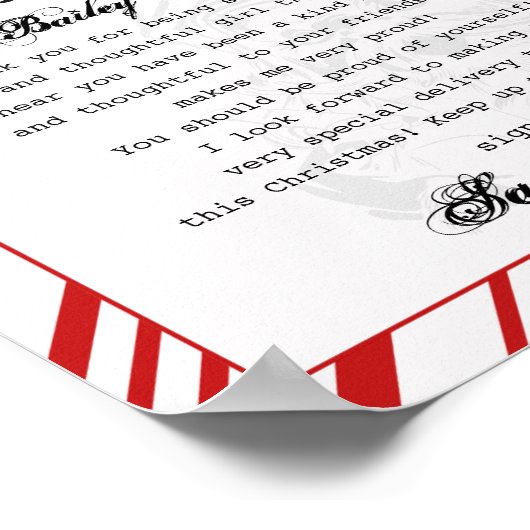 Aan het bureau van Santa Claus Telegram Santa Lett Poster (Hoek)