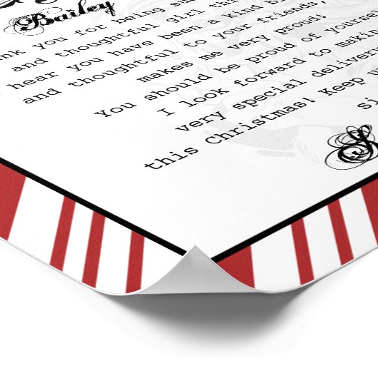 Aan het bureau van Santa Claus Telegram Santa Lett Poster (Hoek)