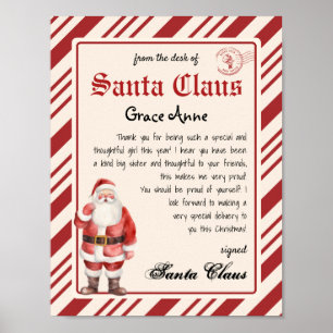 Aan het bureau van Santa Claus Telegram Santa Lett Poster