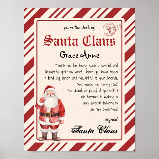 Aan het bureau van Santa Claus Telegram Santa Lett Poster (Voorkant)