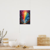 Aan het einde van het pad is een regenboogwereld poster (Keuken)