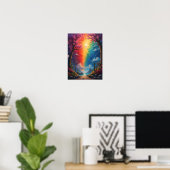 Aan het einde van het pad is een regenboogwereld poster (Thuiskantoor)