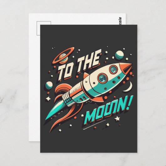  aan het maanraketschip briefkaart (Voorkant / Achterkant)